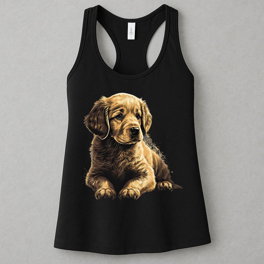 Funny Golden Retriever Puppy Puppies Womens Tank Top