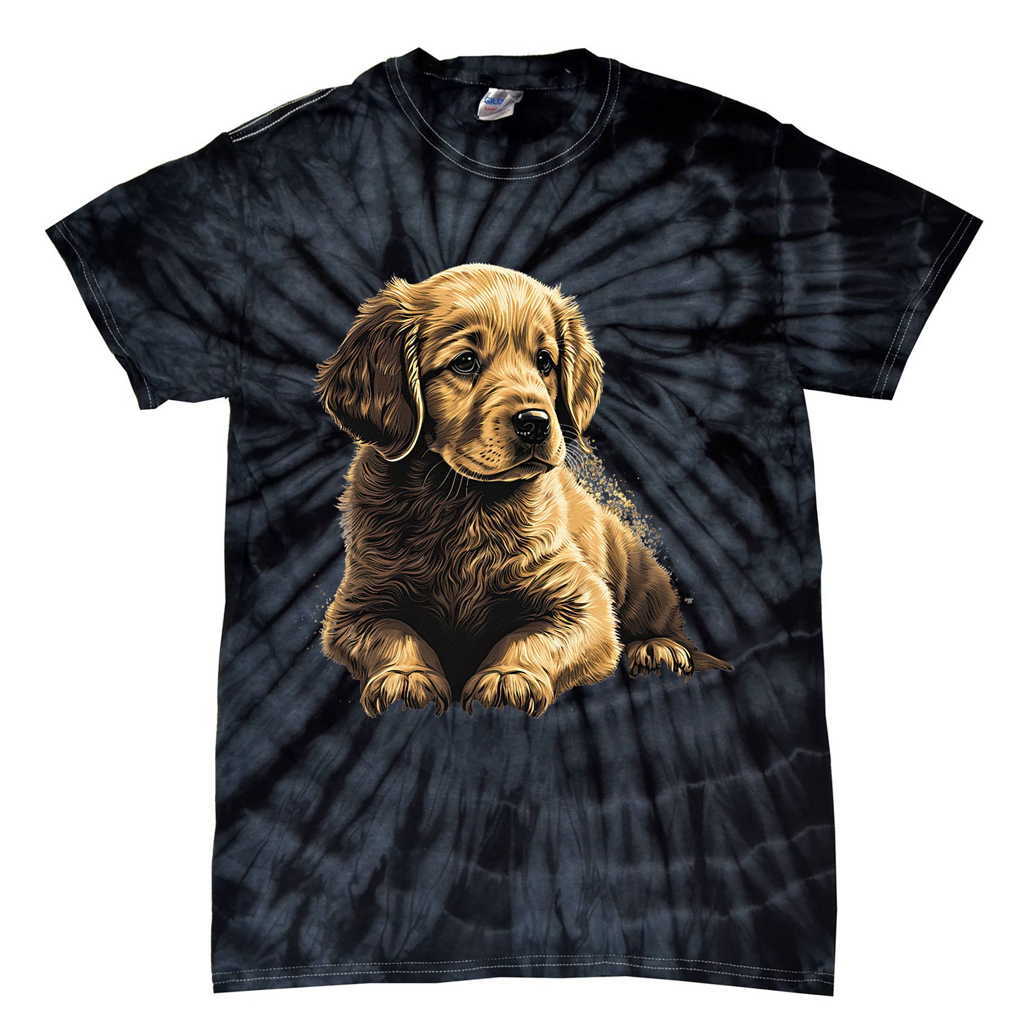 Funny Golden Retriever Puppy Puppies Tie-Dye T-Shirt