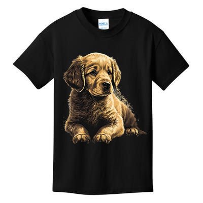 Funny Golden Retriever Puppy Puppies Kids T-Shirt