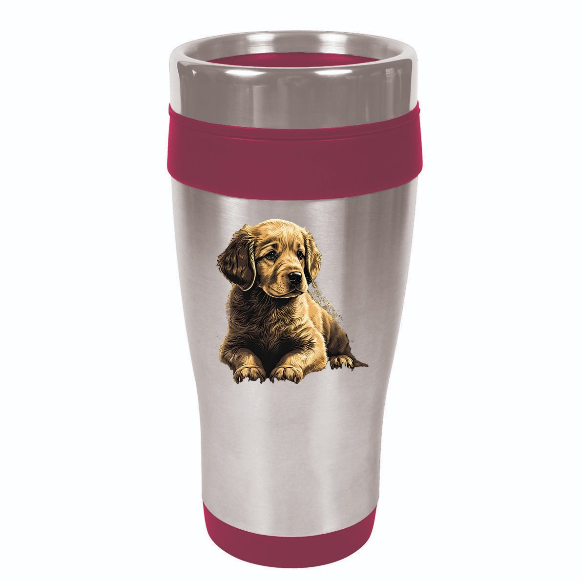 Funny Golden Retriever Puppy Puppies 16oz Travel Tumbler