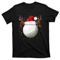 Funny Golf Reindeer Santa Hat Christmas Holiday Gifts TShirt T-Shirt