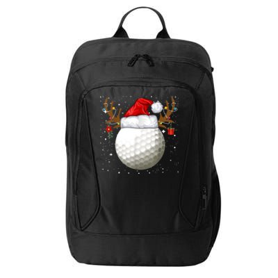 Funny Golf Reindeer Santa Hat Christmas Holiday Gifts TShirt City Backpack