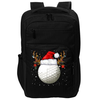 Funny Golf Reindeer Santa Hat Christmas Holiday Gifts TShirt Impact Tech Backpack