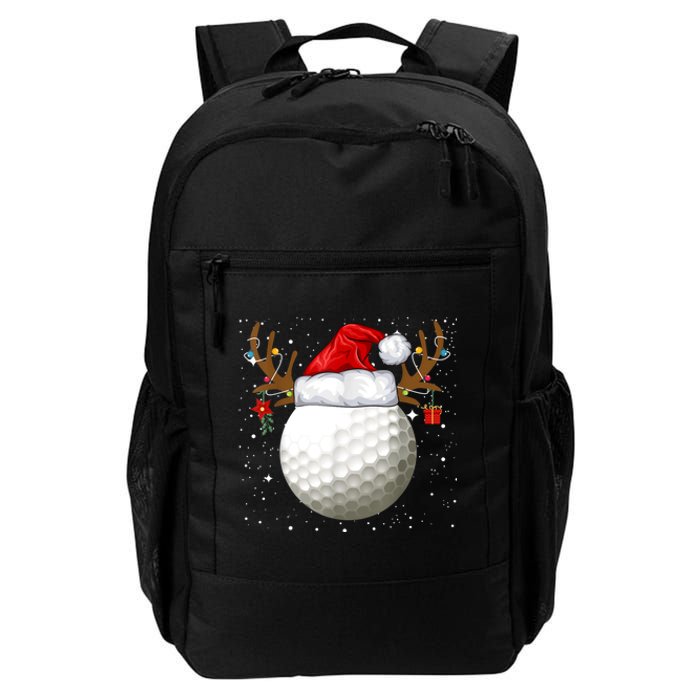 Funny Golf Reindeer Santa Hat Christmas Holiday Gifts TShirt Daily Commute Backpack