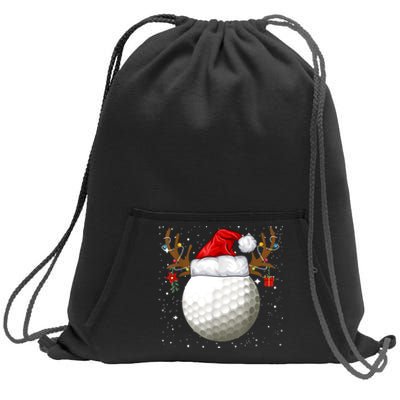 Funny Golf Reindeer Santa Hat Christmas Holiday Gifts TShirt Sweatshirt Cinch Pack Bag