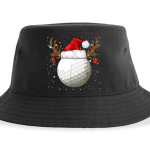 Funny Golf Reindeer Santa Hat Christmas Holiday Gifts TShirt Sustainable Bucket Hat