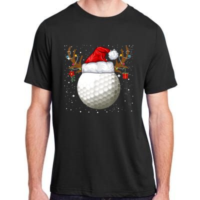 Funny Golf Reindeer Santa Hat Christmas Holiday Gifts TShirt Adult ChromaSoft Performance T-Shirt