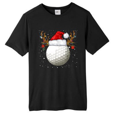 Funny Golf Reindeer Santa Hat Christmas Holiday Gifts TShirt Tall Fusion ChromaSoft Performance T-Shirt