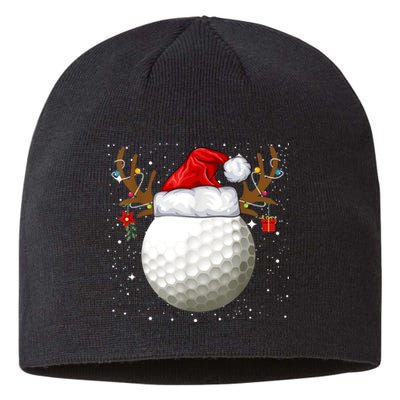 Funny Golf Reindeer Santa Hat Christmas Holiday Gifts TShirt Sustainable Beanie