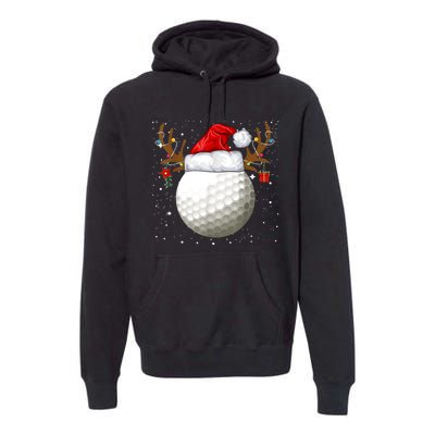 Funny Golf Reindeer Santa Hat Christmas Holiday Gifts TShirt Premium Hoodie