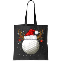 Funny Golf Reindeer Santa Hat Christmas Holiday Gifts TShirt Tote Bag