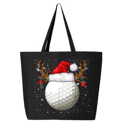 Funny Golf Reindeer Santa Hat Christmas Holiday Gifts TShirt 25L Jumbo Tote