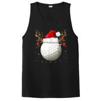 Funny Golf Reindeer Santa Hat Christmas Holiday Gifts TShirt PosiCharge Competitor Tank