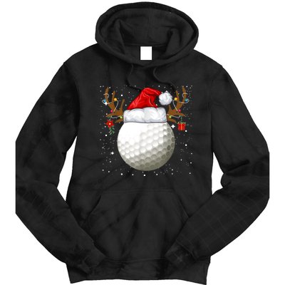 Funny Golf Reindeer Santa Hat Christmas Holiday Gifts TShirt Tie Dye Hoodie