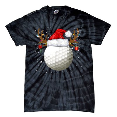 Funny Golf Reindeer Santa Hat Christmas Holiday Gifts TShirt Tie-Dye T-Shirt