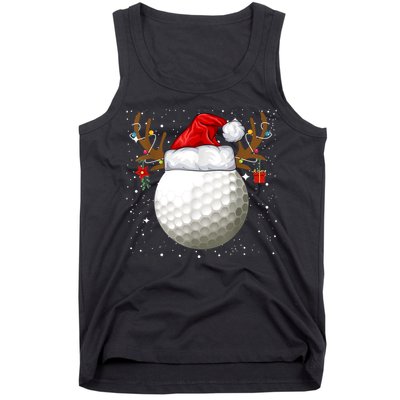 Funny Golf Reindeer Santa Hat Christmas Holiday Gifts TShirt Tank Top