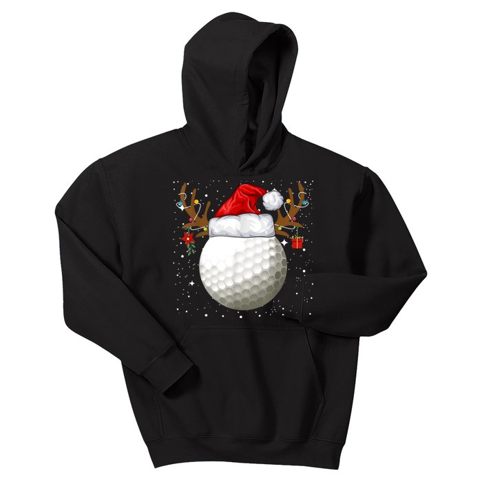 Funny Golf Reindeer Santa Hat Christmas Holiday Gifts TShirt Kids Hoodie