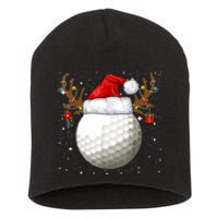 Funny Golf Reindeer Santa Hat Christmas Holiday Gifts TShirt Short Acrylic Beanie