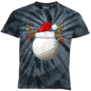 Funny Golf Reindeer Santa Hat Christmas Holiday Gifts TShirt Kids Tie-Dye T-Shirt