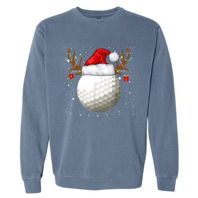 Funny Golf Reindeer Santa Hat Christmas Holiday Gifts TShirt Garment-Dyed Sweatshirt