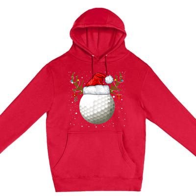 Funny Golf Reindeer Santa Hat Christmas Holiday Gifts TShirt Premium Pullover Hoodie