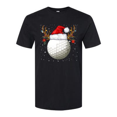 Funny Golf Reindeer Santa Hat Christmas Holiday Gifts TShirt Softstyle CVC T-Shirt