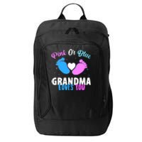 Funny Gender Reveal Party Pink Or Blue Grandma Loves You City Backpack