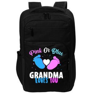 Funny Gender Reveal Party Pink Or Blue Grandma Loves You Impact Tech Backpack