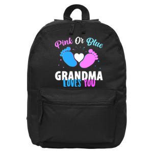 Funny Gender Reveal Party Pink Or Blue Grandma Loves You 16 in Basic Backpack