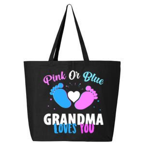 Funny Gender Reveal Party Pink Or Blue Grandma Loves You 25L Jumbo Tote