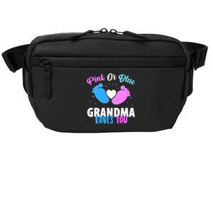 Funny Gender Reveal Party Pink Or Blue Grandma Loves You Crossbody Pack