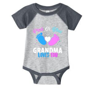 Funny Gender Reveal Party Pink Or Blue Grandma Loves You Infant Baby Jersey Bodysuit