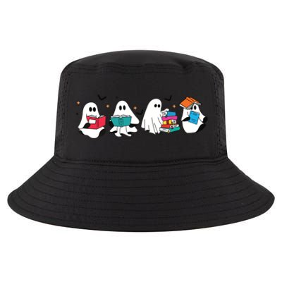 Funny Ghost Reading Books Teacher Halloween Spooky Season Cool Comfort Performance Bucket Hat