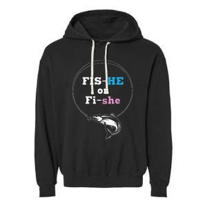 Fishing Gender Reveal Party Ideas Fishe Garment-Dyed Fleece Hoodie