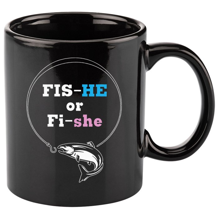 Fishing Gender Reveal Party Ideas Fishe 11oz C Handle Ceramic Mug