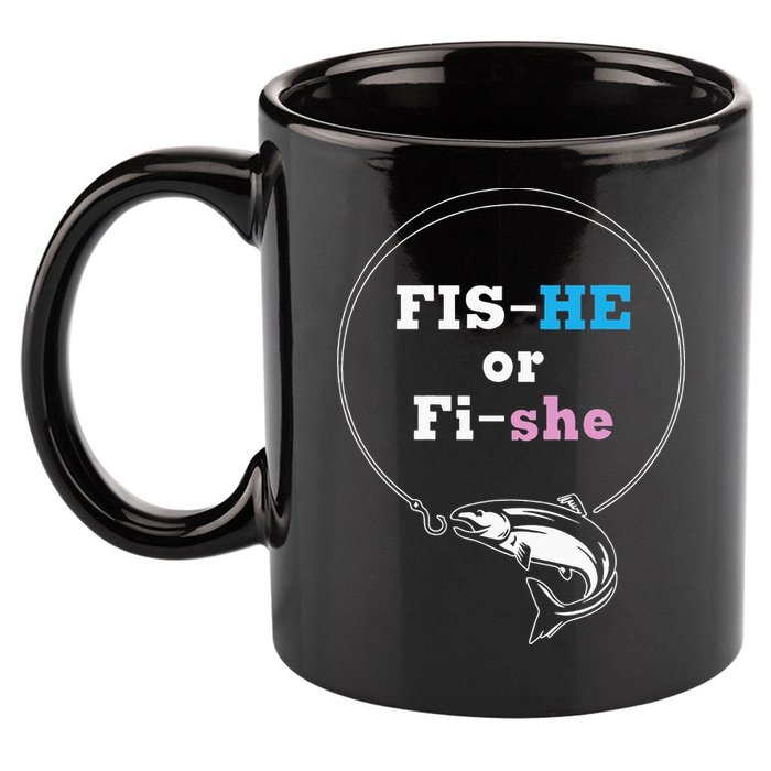 Fishing Gender Reveal Party Ideas Fishe 11oz C Handle Ceramic Mug
