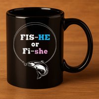 Fishing Gender Reveal Party Ideas Fishe 11oz C Handle Ceramic Mug
