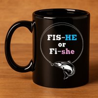 Fishing Gender Reveal Party Ideas Fishe 11oz C Handle Ceramic Mug