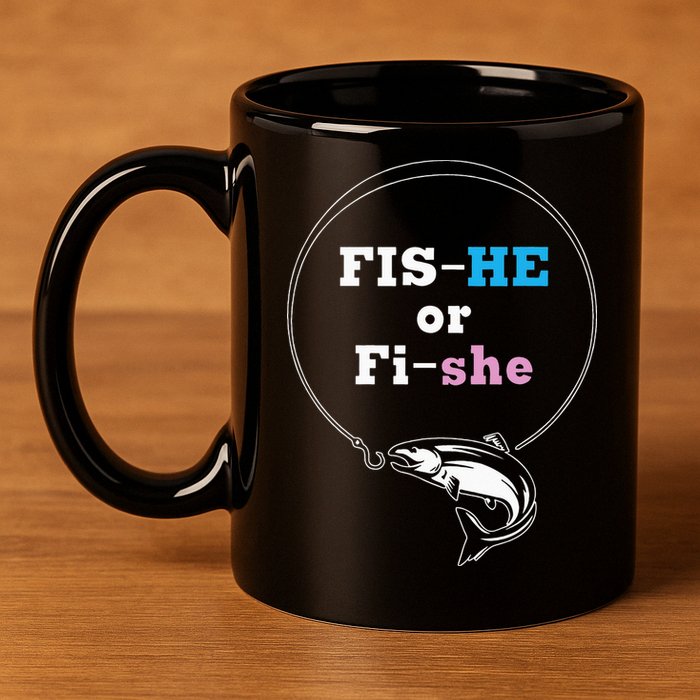 Fishing Gender Reveal Party Ideas Fishe 11oz C Handle Ceramic Mug