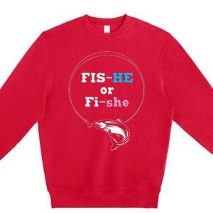 Fishing Gender Reveal Party Ideas Fishe Premium Crewneck Sweatshirt