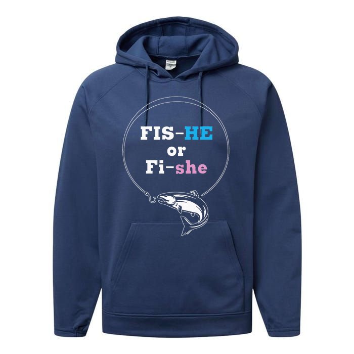 Fishing Gender Reveal Party Ideas Fishe Performance Fleece Hoodie