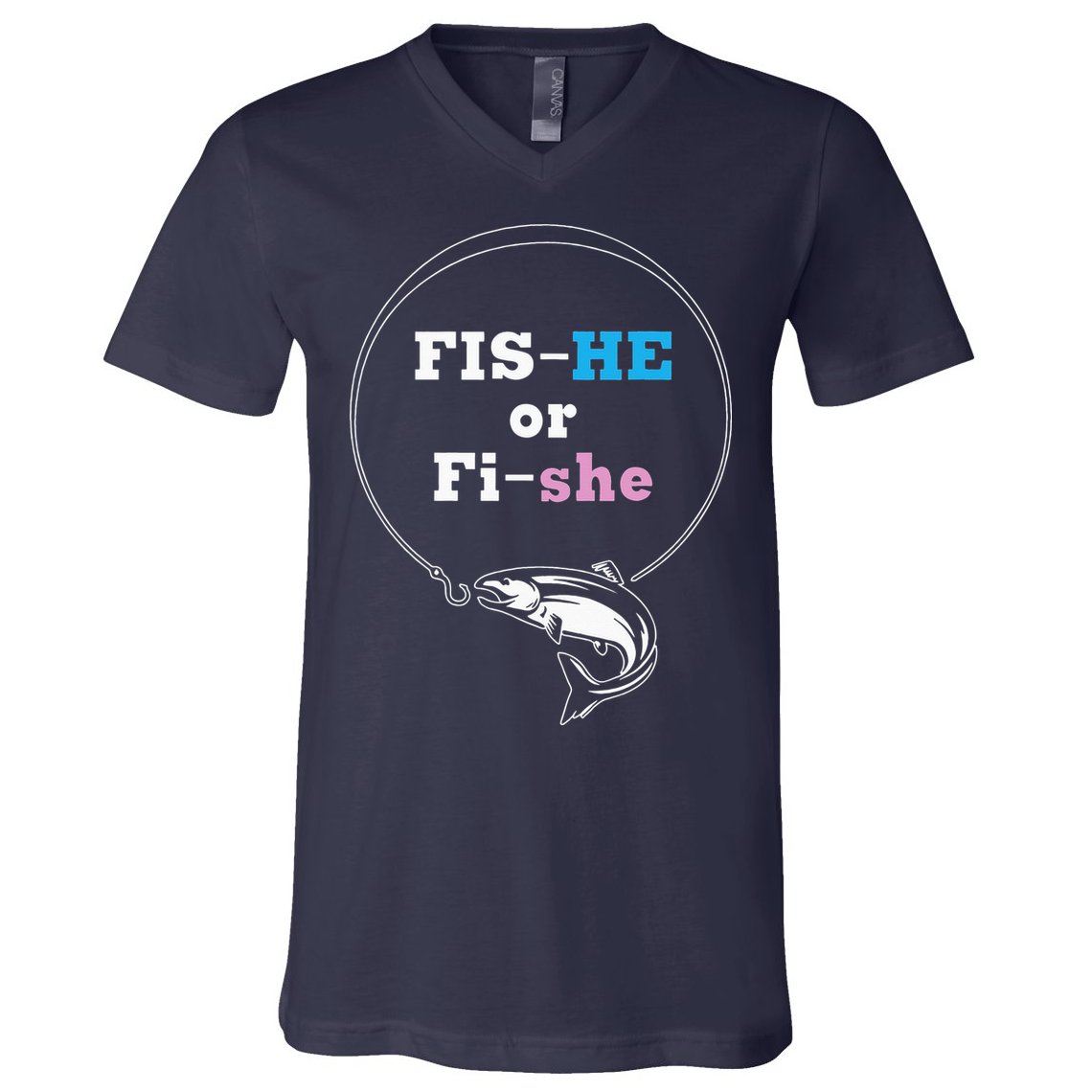 Fishing Gender Reveal Party Ideas Fishe V-Neck T-Shirt