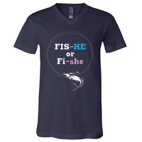 Fishing Gender Reveal Party Ideas Fishe V-Neck T-Shirt