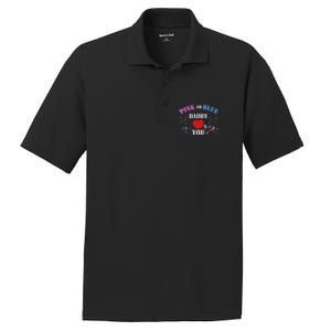 Funny Gender Reveal For Dad Gift Pink Or Blue Daddy Loves You Gift PosiCharge RacerMesh Polo