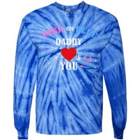 Funny Gender Reveal For Dad Gift Pink Or Blue Daddy Loves You Gift Tie-Dye Long Sleeve Shirt