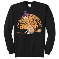 Funny Giraffe Ride Witch Shotgun Giraffe Halloween Sweatshirt