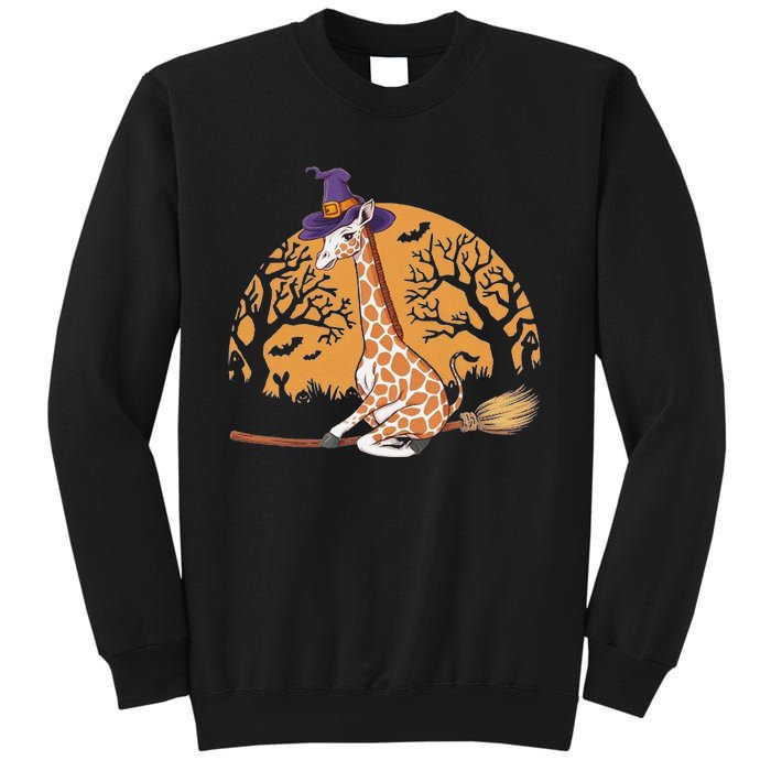 Funny Giraffe Ride Witch Shotgun Giraffe Halloween Sweatshirt