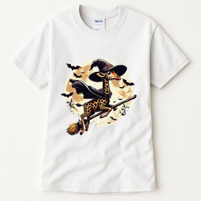 Funny Giraffe Ride Witch Shotgun Giraffe Halloween Tall T-Shirt