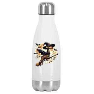 Funny Giraffe Ride Witch Shotgun Giraffe Halloween Stainless Steel Insulated Water Bottle