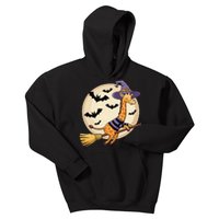 Funny Giraffe Ride Witch Shotgun Giraffe Halloween Kids Hoodie